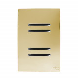 Conjunto Interruptor Quadruplo Simples 4x2 - Novara Glass Dourado Cromado